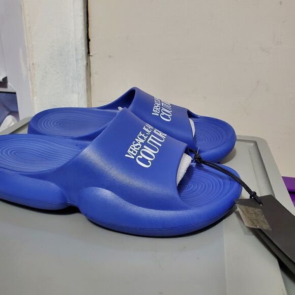 Versace Jeans Couture Mens Sz US 8 /EUR 41 Blue Tago Slide Sandals  New main image 5